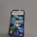 opPerfekt Compatible with iPhone 13 Wallet Case with Card Holder, 360° Rotation Finger Ring Holder Kickstand Protective RFID Blocking PU Leather Pattern Double Buttons Flip Cover 6.1" Blue Floral