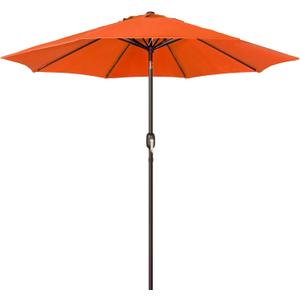 Blissun 9' Outdoor Patio Umbrella, Outdoor Table Umbrella, Yard Umbrella, Market Umbrella with 8 Sturdy Ribs, Push Button Tilt and Crank (Orange)