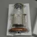 Vintage Hourglass Sand Timer Decor,360° Rotating 15 Min White Sand Visual Timer for Home,Office Desk Decor, Brown Base, White Sand