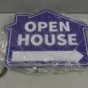 Queekay 5 Pack Open House Yard Signs with Metal Stakes for Real Estate 16" x 12" Large Double Sided Weather Proof Open House Signs with Directional Arrows Real Estate Agent Supplies(Blue)