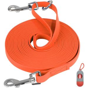 Waterproof Long Leash for Dogs Training 16FT/30FT/50FT, Long Dog Leash Heavy Duty Lead for Large Medium Small Dogs Outside Walking, Playing, Camping, or Yard(Orange 30FT)
