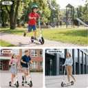 Non-Electric Scooters for Kids 8-12, Teens & Adults - Foldable Commuter Scooter with 8" Wheels, Bell, Hand Brake & Adjustable Height 30"-40.5", 220LB Capacity, Manual Push Scooter for Campus & Park