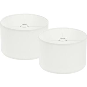 PATIKIL Drum Lamp Shades Set of 2, 12"x12"x8" Linen Lamp Shade Easy Assembly Lampshade for Table Lamps Floor Lamps Pendant Lights, Beige