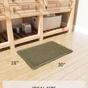 Waffle Bath Mat Rug, Super Absorbent Non Slip Bath Mats for Bathroom Mat Ultra Soft Bathmat Machine Washable Bathroom Rugs with Tassels, Bath Rugs Beside Tub, 18" x 30" (1'6" x 2'6" (Rectangular), Dark Green)