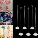 6 Set Balloon Column Kits, 43inch Tall Height Adjustable Clear Balloon Column Sticks Stands with Base for Table/Floor Centerpiece Holder for Baby Shower Graduation Party Decorations