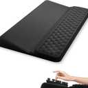 2-in-1 Ergonomic Keyboard Wrist Rest with Keyboard Lift, Soft Memory Foam Coating, Non-Slip PU Base, Desk Accessories 43 cm for Work and Gaming (Black)