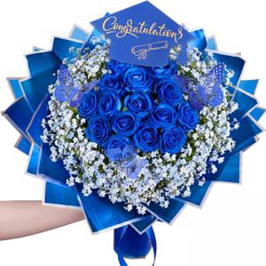 Gilprop 127 Pcs Graduation Gifts Money Flower Bouquet Class of 2026 Money Gift Ideas for Women Girl Boy Him Daughter Son DIY Bouquets Filled with Folded Bills for College Middle High School(Blue)