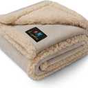 Waterproof Pet Blanket, Liquid Pee Proof Dog Blanket for Sofa Bed Couch, Reversible Sherpa Fleece Furniture Protector Cover for Small Medium Large Dogs Cats, Grey Beige Small 40" x 28"