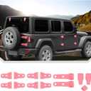 JeCar 13pcs Pink Full Set Door Hinge Cover Trim Overlay for 2018-2024 Up Jeep Wrangler JL 4 Door