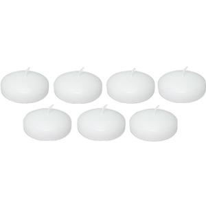 D'light Online Large White Floating Candles 3 Inch Wax Discs for Events, Weddings, Spa, Home Decor, Special Occasions, Cylinder Vases, Centerpieces, Pool and Holidays (Large - 3" (Set of 12), White)