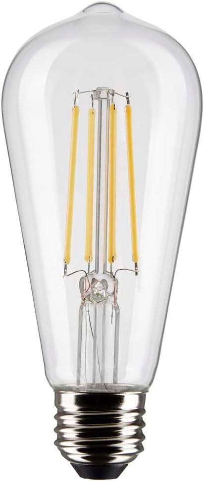 Satco S21364/06 8-Watt LED E26 Light Bulbs, 3000K, 15000 Hour Rating, Dimmable, 1 LED Light Bulb