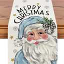 3 x Artscope Merry Christmas Santa Claus Table Runner, Xmas Winter Snowflakes Holiday Kitchen Dining Table Decoration for Christmas Home Party Decor 13x72 Inch-Blue