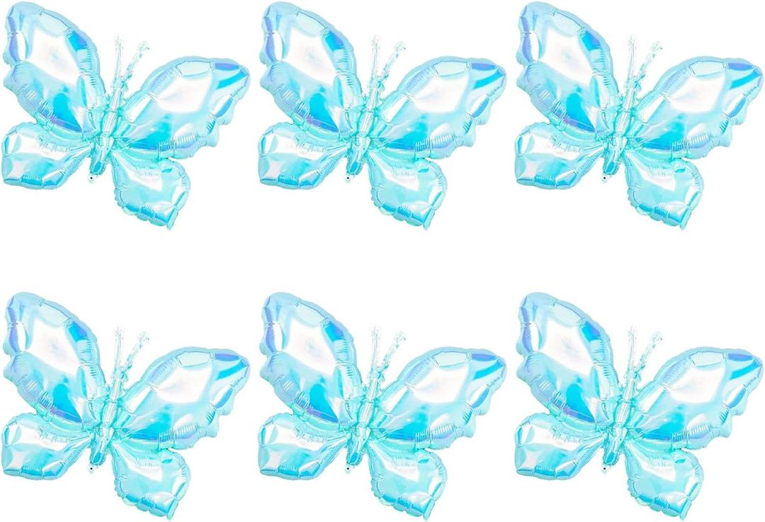 Butterfly Balloon Birthday Happy Party Balloon Wedding Anniversary Butterfly Decoration Birthday Supplies (Blue balloon)