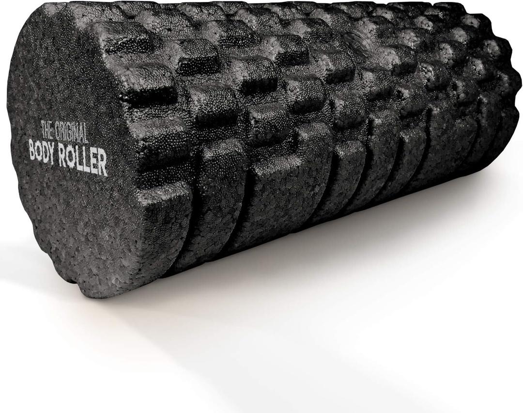 High Density Foam Roller Massager for Deep Tissue Massage of The Back and Leg Muscles - Self Myofascial Release of Painful Trigger Point Muscle Adhesions - 13" Black