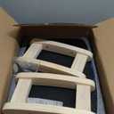 Lawei Small Footstool Ottoman, Rectangle Fabric Foot Stool Rest with Wooden Legs and Non-Slip Soft Padding, Modern Footstools Step for Couch, Desk, Office, Living Room, Bedroom, Entryway, Dogs, Gray