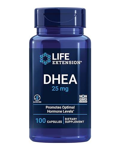 Life Extension DHEA 25 mg – Supplement for Hormone Balance, Immune Support, Sexual Health, Bone & Cardiovascular Health and Anti-Aging and Mood Support – Gluten-Free, Non-GMO – 100 Capsules 07/2026