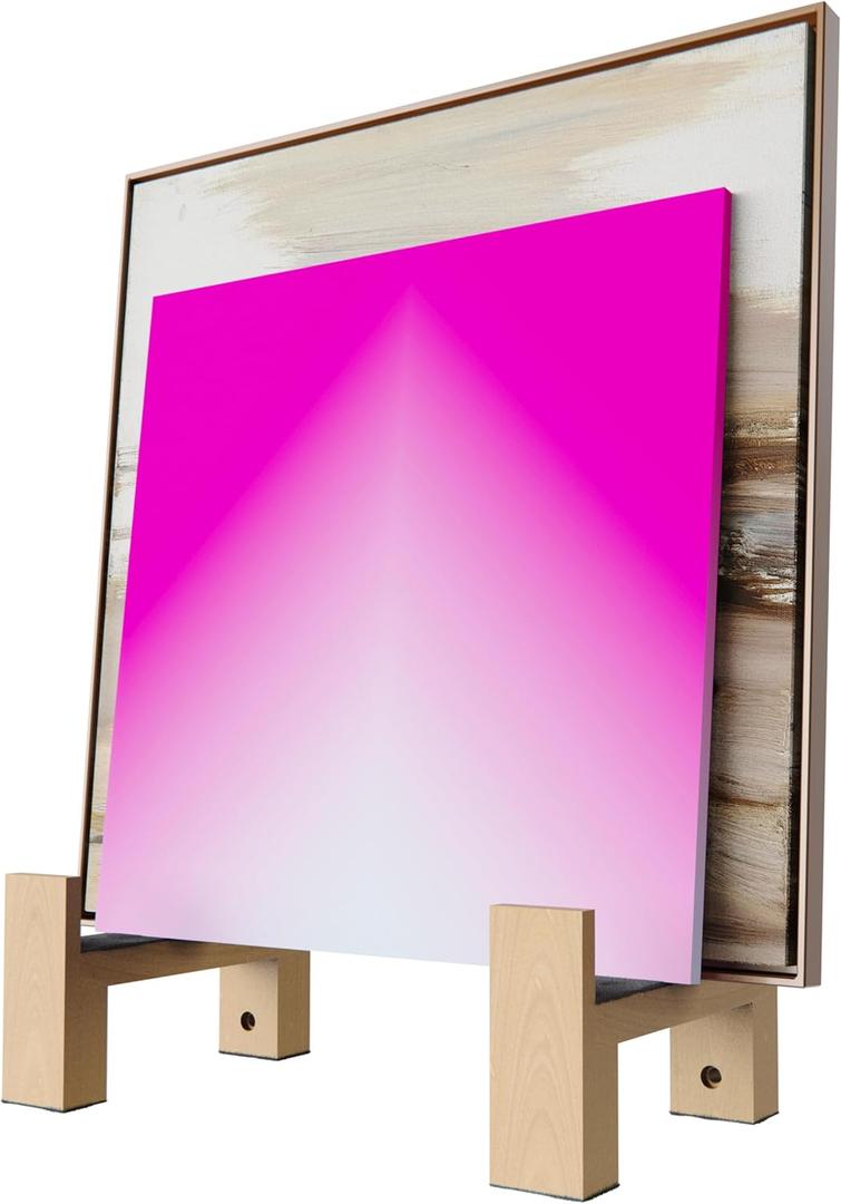 Wooden Art Canvas Holder, Wall-Mounted Painting Storage Rack with Non-Slip Pads, Protects Artwork, Canvas Board from Floor Stain, Ideal for Studios, Galleries, Artist Workshops (7.9"L x 1.9"W x 4.7"H)