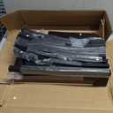 Rustic 3-Tier Console Table with Open Shelves Narrow Entryway Table with Curved Metal Frame Slim Sofa Table for Hallway Living Room or Foyer (Rustic Brown)