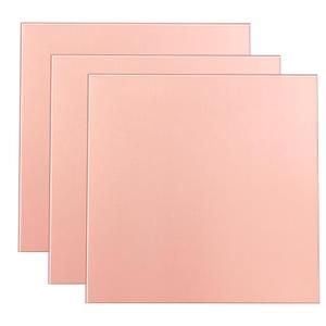 3 Pack 99.9% Pure Copper Sheet,4"x4" 24Gauge(0.5mm) Thickness, Film Attached Copper Plate, Prefect for Jewelry, Crafts, modelers Electronic Components, Architectural Decoration
