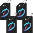 4 Pack Initial Luggage Tag for Suitcase, Colored Letter Silicone Bag Tags Identifiers Privacy Cover ID Label with Durable Steel Loop for Women Men Kids Girls Travel, Letter D