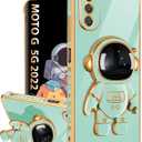 2 x Buleens for Motorola Moto G 5G 2022 Case with Astronaut Stand, Girls Women for Moto G 5G 2022 Cases, Cute Girly 6D Space Astronaut Kickstand Design Phone Cover for Moto G 5G 2022 6.5 Inch Mint Green