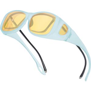 IGnaef Fit over Night Vision Driving Glasses for Women Anti Glare Polarized Yellow Nighttime Glasses Wrap Around IF8143