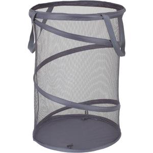 Household Essentials 2027-1 Pop-Up Collapsible Mesh Laundry Hamper | Charcoal, Grey