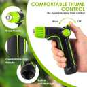 5 x Garden Hose Nozzle with High Pressure, 100% Heavy Duty Metal High Pressure Hose Nozzle with 4 Spray Patterns, Thumb Control On Off Valve for Lawn Plant Watering, Washing Car,Washing Pet and Home Use