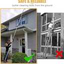 Gutter Cleaning Tools From The Ground, 16FT(24FT Reach) Telescopic Gutter Cleaner Tools, Rain Gutters Cleaning Wand with Hose Attachment and Bendable Sprayer