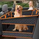 Toffos Dog Car Seat for Large Medium Dogs, Extra Stable Backseat Extender for Dogs with Hard Bottom, Waterproof and Foldable Design Pet Car Seat with Breathable Mesh Window, Black