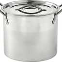 IMUSA Stainless Steel Stock Pot with Lid, 20 Quart, Silver (20.6 Quarts)