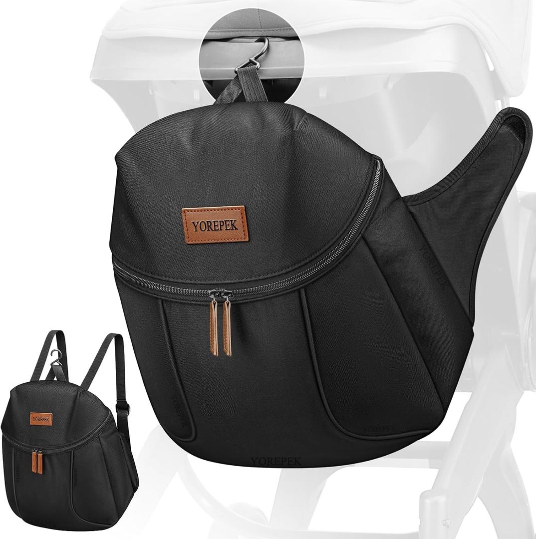YOREPEK Stroller Bag Organizer Fits for Doona Car Seat Stroller, Stroller Accessories, Diaper Backpack with 2 Cup Holder Insulated Pockets, Storage Bag with 3 Compartments for Baby Essentails, Black