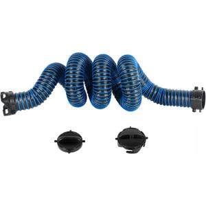 15FT RV Sewer Hose Extension, EXTREME Heavy Duty 24 Mil TPE Material for Abrasion Resistance and Crush Protection, Camper Sewer Extension Hose with Caps, Blue