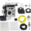 SRM 2620 Carburetor for Echo SRM 2620 SRM-2620T PPT-2620 SRM-2620 Trimmer A021004601 A021004600 26X Carburetor for Shindaiwa T262X C262 LE262 EB262 Blower Trimmer with Air Filter Kit