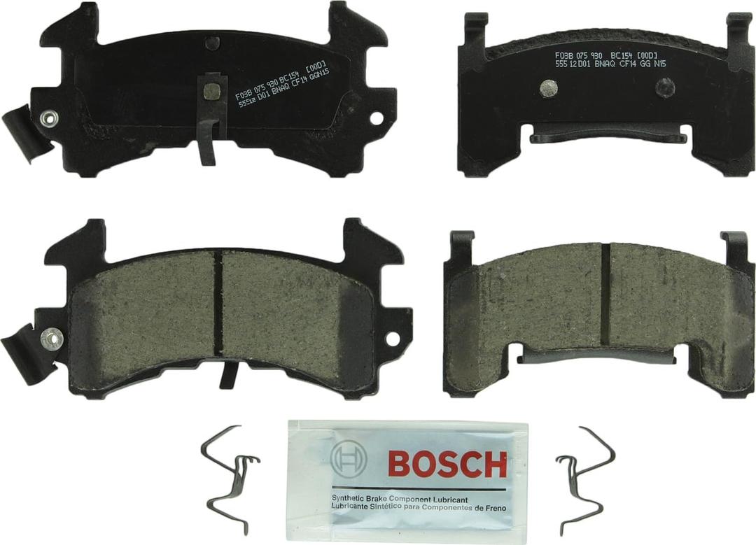 BOSCH BC154 QuietCast Premium Ceramic Disc Brake Pad Set - Compatible with Select Avanti, Buick, Cadillac, Chevrolet, GMC, Isuzu, Oldsmobile, Pontiac; FRONT