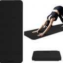 Foldable Yoga Mat 12mm Extra Thick Joint Protection,Portable Design for Travel/Pilates/Board/Camping,Environmental Sports Mat Non-Slip Gym Mat,Odorless POE Material (Black)