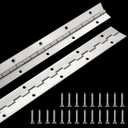 2 Pack Piano Hinge 30 Inch x 1.2 Inch Heavy Duty Continuous Hinge with Holes for Cabinets Boat Marine Door, 304 Stainless Steel Piano Hinge 0.04" Leaf Thickness 1.2'' Open Width