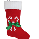 Candy Cane Stocking Red