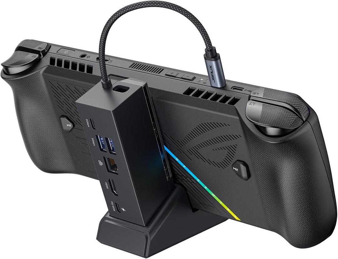 JSAUX Docking Station Compatible with ROG Ally X/ROG Ally/Steam Deck/Legion Go/Legion Go S, 6-in-1 ROG Ally X Dock with HDMI 4K@120Hz, Gigabit Ethernet, USB A & USB C 3.2 Gen 1, 100W Charging - HB0609