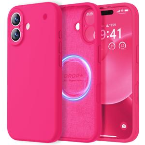 LOVE 3000 Designed for iPhone 17 Case, Premium Silicone [Compatible with Magsafe][Soft Anti-Scratch Microfiber Lining] Shockproof Protective Phone Case for Men Women 6.3", Hot Pink