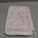 Travel Toiletry Bag for Women, Waterproof Clear Coated Portable Stripe Makeup Cosmetic Bag with Compartment, Travel Organizer for Shampoo, Conditioner, Brushes Set,Cosmetic Accessories(Pink-Green)