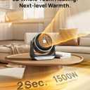 DREO Whole Room Heater 714, 60° Vertical & 90° Horizontal 3D Oscillating Heating, 12 ft/s Long-Range Circulator, 3 Heat & 3 Fan Settings, Space Heaters for Indoor Use, Bedroom, Office, Black