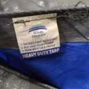 RAINDEWAY 15 Feet Tarps Heavy Duty Waterproof 10.5 Mil Outdoor Poly Tarp Metal Grommets and Reinforced Edges,UV Resistant,Finished Size,Great for Camping Tent Firewood Car,Black/Blue