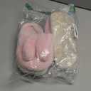 NineCiFun Women's Bunny Slippers Memory Foam House Plush Fluffy Rabbit Slippers Comfy Fuzzy Faux Fur Lining Indoor Animal Bedroom Shoes (4-5, Pink)