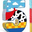 Hungdao Toy Inspired Birthday Piata for Kids Cartoon Cow Number Piata Decorations Summer Cartoon Game with Stick Red Scarf Blue Sky Cloud Boys Girls Baby Shower Farm Party Favor(Number 5)