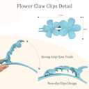 CAVETEE Flat Hair Clips for Women, 8 PCS Hair Claw Clips with Flower Duck Billed Clip for Women and Girls Thin Hair