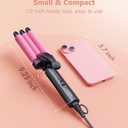 CIVEYA Mini Crimper for Short Hair 1/2 Inch, Small Crimper Hair Tool for Tight Beach Waves, 3 Barrel Waver with Argan Oil Infused, Easy to Use