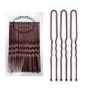 U Shaped Heavy Duty Hair Pins for Buns, 100 PCS 2.8" Brown Hair Pins for Women Hair Styling with Thick Hair