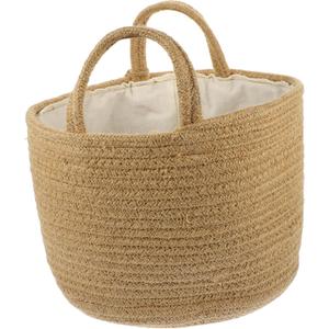 MAGICLULU Woven Storage Basket Rope Lining Decorative and Functional Laundry Basket Two Handles for Home Organization for Clothes Toys and Sundries