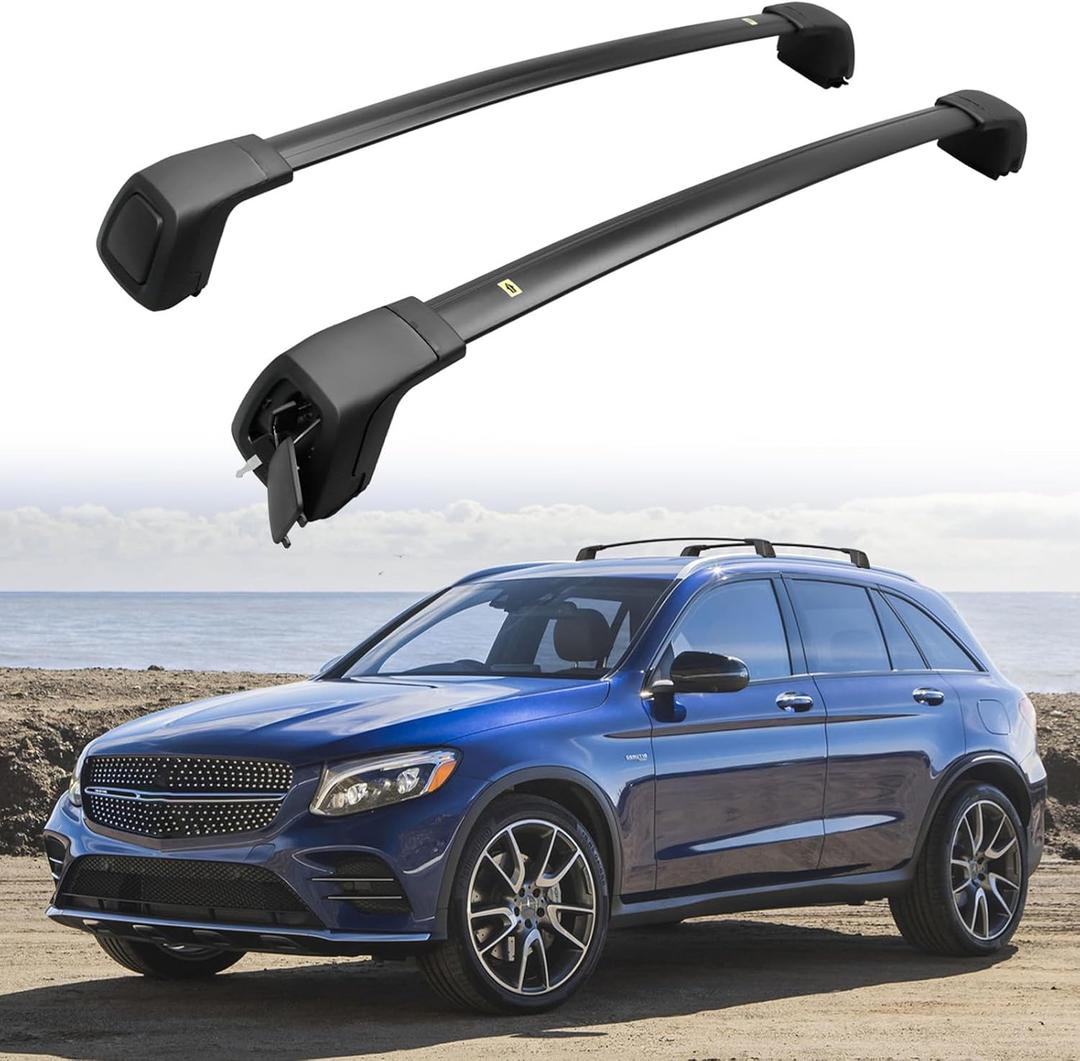 Cross Bars Roof Rack Fit for Mercedes-Benz GLC 2016-2022 Lockable Luggage Rack Crossbar Cargo Carrier Rooftop Accessories (with Side Flush Rails)